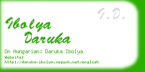 ibolya daruka business card